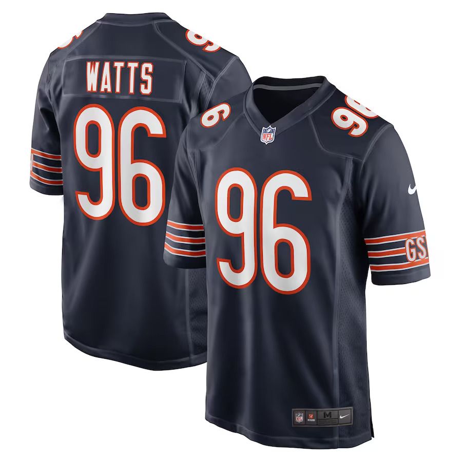 Men Chicago Bears #96 Armon Watts Nike Navy Game Player NFL Jersey